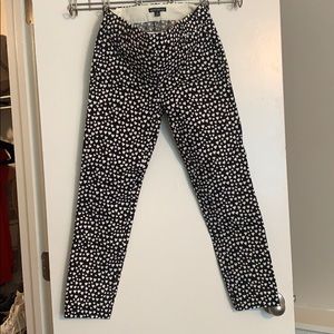 J Crew Mercantile Black and White Heart Pants